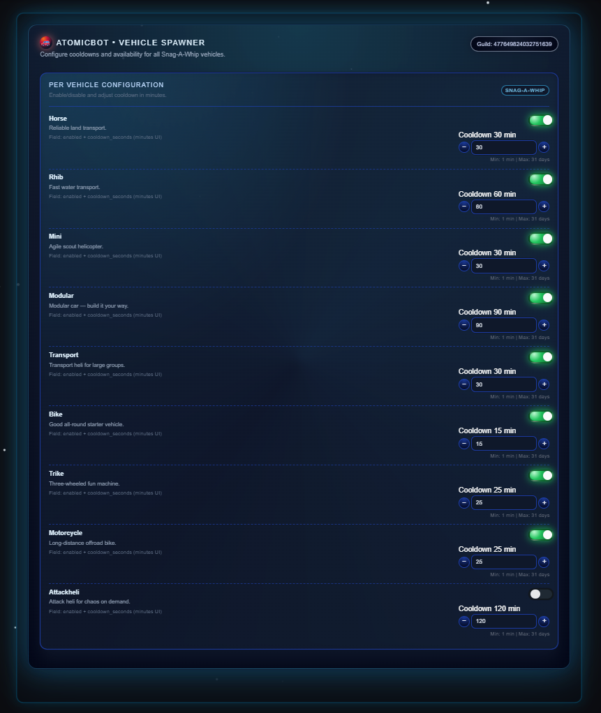 Vehicle Settings